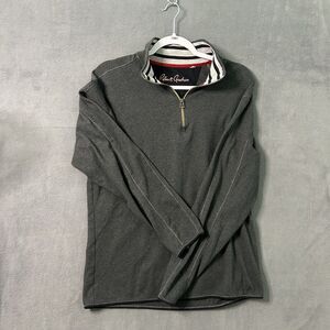 Robert Graham 1/4 Zip Pullover Large Gray‎ Mock Neck Sweater